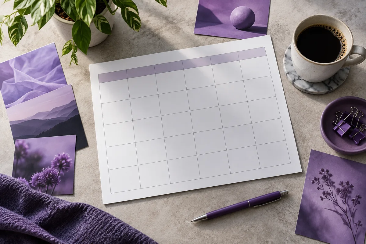 A content calendar with visual cards arranged across a planning grid